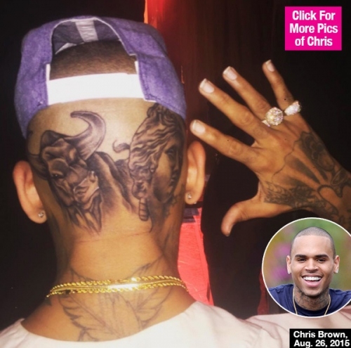 Chris Brown Gets Head Tattoo